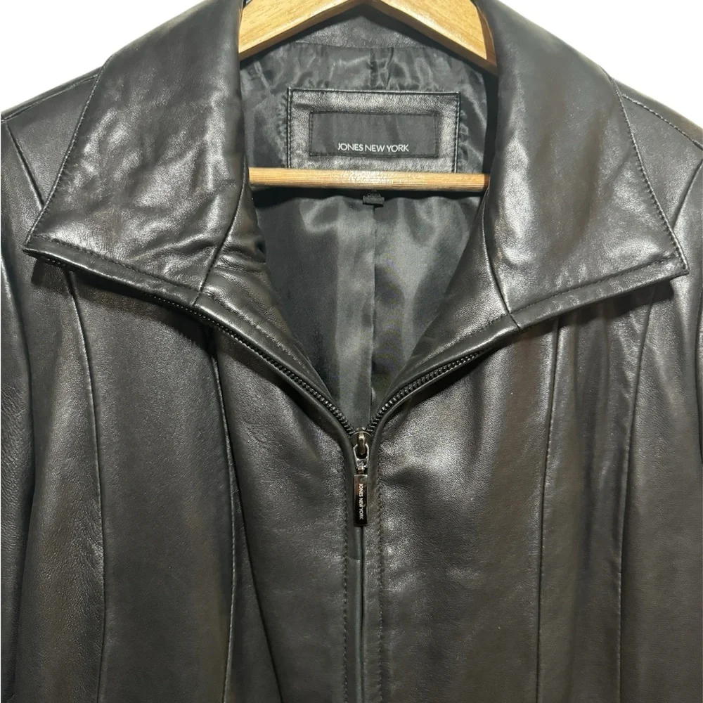 Jones New York Leather Jacket Y2K - Picture 3 of 6